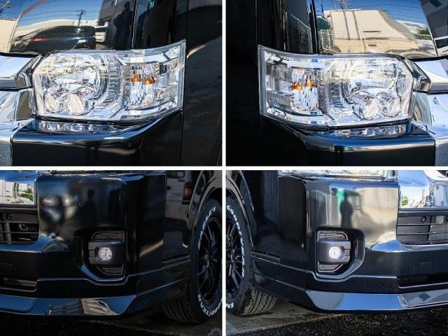 ハイエースワゴン GL ロング BIG-Xパーフェクトフィットナビ ETC2.0付 バックカメラ連動 12.8フリップ ルースピ シートカバー LEDテール アルミホイール ナスカータイヤ オバフェン フロントスポイラー ローダウン(16枚目)