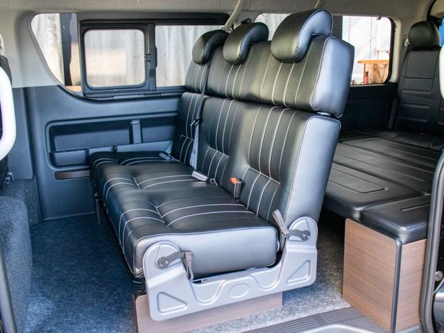 ハイエースワゴン GL ロング BIG-Xパーフェクトフィットナビ ETC2.0付 バックカメラ連動 12.8フリップ ルースピ シートカバー LEDテール アルミホイール ナスカータイヤ オバフェン フロントスポイラー ローダウン(39枚目)