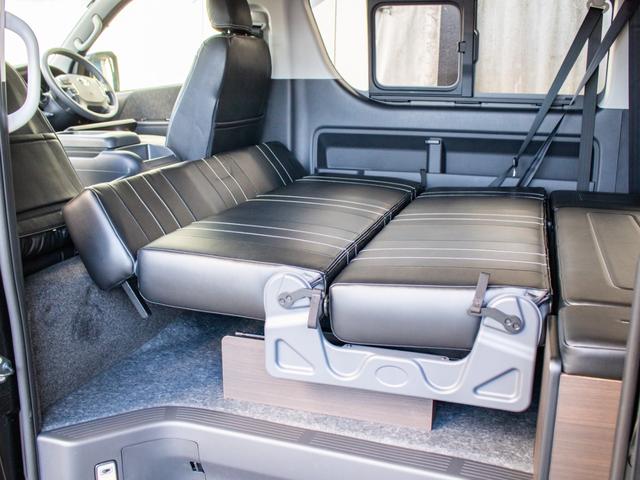 ハイエースワゴン GL ロング BIG-Xパーフェクトフィットナビ ETC2.0付 バックカメラ連動 12.8フリップ ルースピ シートカバー LEDテール アルミホイール ナスカータイヤ オバフェン フロントスポイラー ローダウン(71枚目)