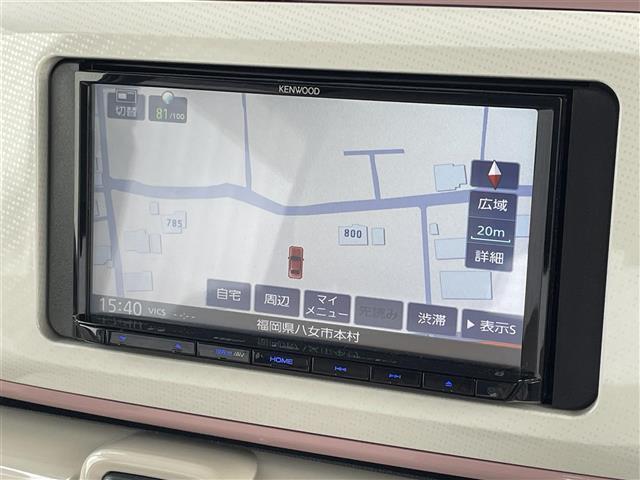 ムーヴキャンバス Ｇメイクアップ　ＳＡＩＩＩ　スマートアシスト　社外ナビ（ＭＤＶ－Ｄ５０５ＢＴ）　バックカメラ　両側パワースライドドア　ＬＥＤオートライト　オートハイビーム　ドライブレコーダー　フルセグ　ＣＤ／ＤＶＤ再生　ブルートゥース　ＥＴＣ（5枚目）