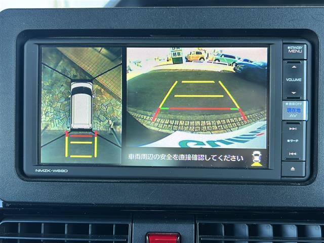 タント カスタムRS 純正ナビ フルセグテレビ アラウンドビューモニター ETC 両側パワースライドドア 前席シートヒーター ハーフレザーシート スマートキー プッシュスタート LED 後席モニター アイドリングストップ(3枚目)
