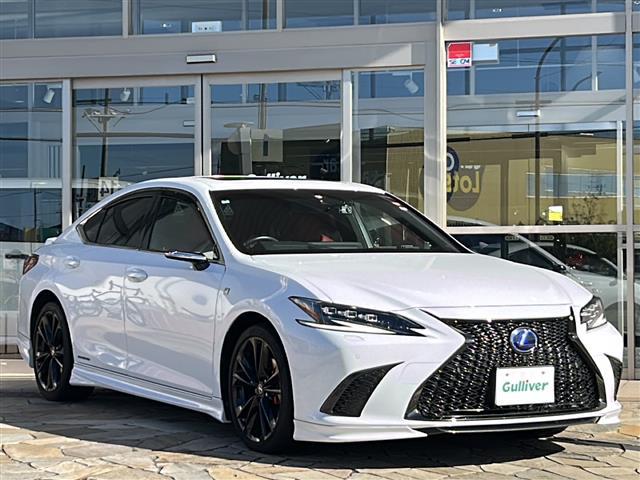 ES ES300h Fスポーツ TRDエアロ マフラー4本出し マークレビンソン デジタルアウターミラー 全方位カメラ パワートランク 前後ドラレコ レーダー探知機 黒/赤レザー 19インチAW オレンジキャリパー サンルーフ(32枚目)