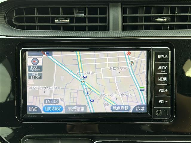 アクア S 純正ナビ ドライブレコーダー バックカメラ デジタルインナーミラー ステアリングリモコン ETC スマートキー プッシュスタート スペアキー レーンキープ オートライト アイドリングストップ 盗難防止(2枚目)