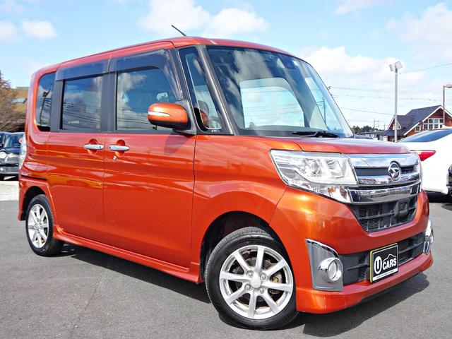 タント カスタムX SAII スローパー 電動ウィンチ SDナビ DVD フルセグ バックカメラ USB BT音楽 スマートキー ETC Aライト 両側電動スライドドア Aストップ 衝突軽減 LEDライト フォグ 純正14AW(9枚目)