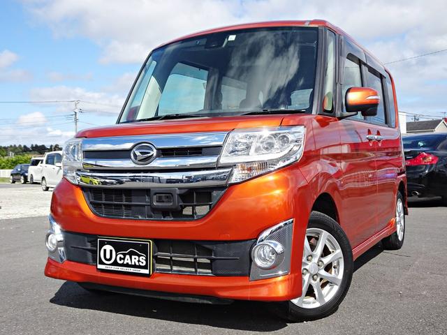 タント カスタムX SAII スローパー 電動ウィンチ SDナビ DVD フルセグ バックカメラ USB BT音楽 スマートキー ETC Aライト 両側電動スライドドア Aストップ 衝突軽減 LEDライト フォグ 純正14AW(54枚目)