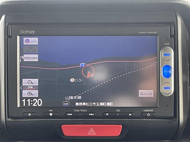 Ｎ－ＢＯＸカスタム Ｇ・Ａパッケージ　ワンオーナ・純正ナビ（ＶＸＭ－１４５ＶＳｉ）・Ｂｌｕｅｔｏｏｔｈ／ＡＭ／ＦＭ／ＣＤ／ＤＶＤ／ＵＳＢ）・ワンセグテレビ・バックカメラ・プッシュスタート・スマートキー・スペアキー・衝突軽減・横滑り防止装置（3枚目）