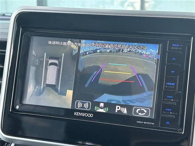 スペーシアカスタム ハイブリッドXS 禁煙車 ケンウッド7型ナビ スズキセーフティーセンス 両側電動ドア 運転席シートヒーター ハーフレザーシート HUD LEDヘッドライト 革巻きステア ステリモ ETC スマートキー プッシュスタート(2枚目)