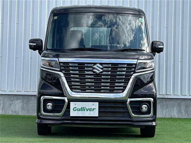 スペーシアカスタム ハイブリッドXS 禁煙車 ケンウッド7型ナビ スズキセーフティーセンス 両側電動ドア 運転席シートヒーター ハーフレザーシート HUD LEDヘッドライト 革巻きステア ステリモ ETC スマートキー プッシュスタート(5枚目)