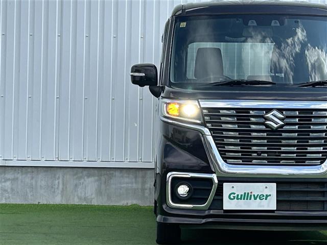 スペーシアカスタム ハイブリッドXS 禁煙車 ケンウッド7型ナビ スズキセーフティーセンス 両側電動ドア 運転席シートヒーター ハーフレザーシート HUD LEDヘッドライト 革巻きステア ステリモ ETC スマートキー プッシュスタート(6枚目)