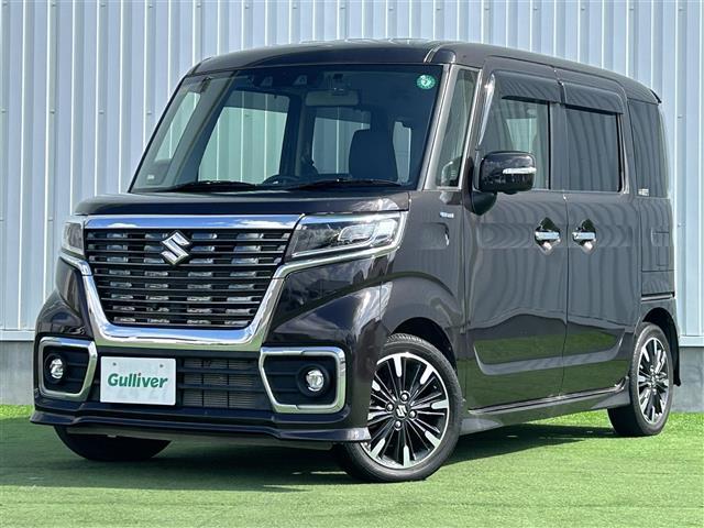 スペーシアカスタム ハイブリッドXS 禁煙車 ケンウッド7型ナビ スズキセーフティーセンス 両側電動ドア 運転席シートヒーター ハーフレザーシート HUD LEDヘッドライト 革巻きステア ステリモ ETC スマートキー プッシュスタート(7枚目)