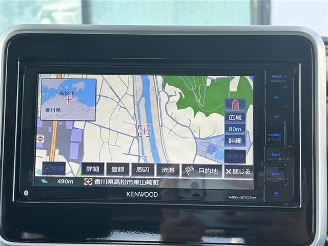 スペーシアカスタム ハイブリッドXS 禁煙車 ケンウッド7型ナビ スズキセーフティーセンス 両側電動ドア 運転席シートヒーター ハーフレザーシート HUD LEDヘッドライト 革巻きステア ステリモ ETC スマートキー プッシュスタート(27枚目)