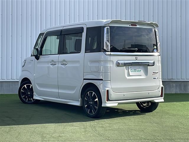 スペーシアカスタム ハイブリッドXS 禁煙車 純正8型ナビ 全方位カメラ 両側電動ドア 衝突軽減ブレーキ コーナーセンサー 車線逸脱 ヘッドアップディスプレイ 運転席シートヒーター ハーフレザーシート 純正15インチアルミ LEDライト(43枚目)