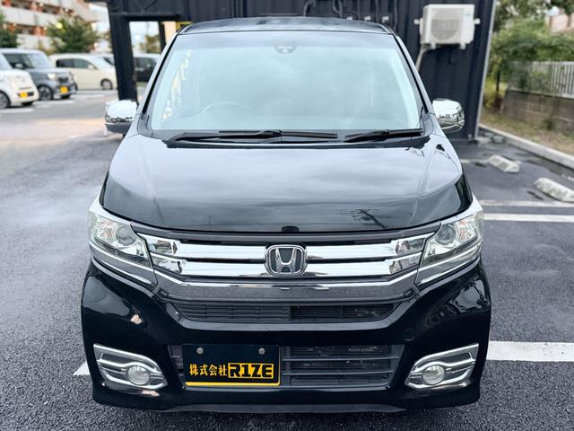Ｎ－ＷＧＮカスタム Ｇ・ターボパッケージ　全国対応１年保証付　禁煙車　半革シート　衝突軽減ブレーキ　ターボ　パドルシフト　クルコン　プッシュスタート　スマートキ　フルオートエアコン　ＨＩＤヘッドライト　フルエアロ　１４インチアルミ　ローダウン（6枚目）