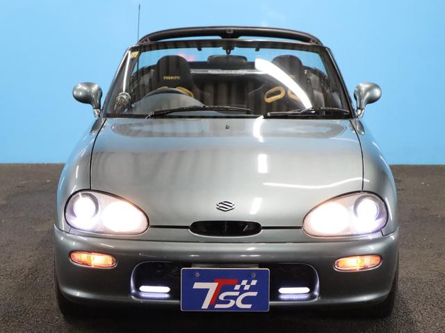 カプチーノ ベースグレード　禁煙／ＷＡＴＡＮＡＢＥ１４ＡＷ／前置きＩＣ／オイルクーラー／タイベル交換済み／スズキスポーツマフラー／ＭＯＮＳＴＥＲ車高調／フルバケ／ＢＬＩＴＺブースト計／ＮＡＲＤＩステアリング／カスタムパーツ（15枚目）