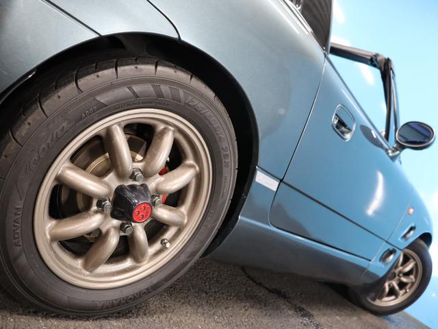 カプチーノ ベースグレード　禁煙／ＷＡＴＡＮＡＢＥ１４ＡＷ／前置きＩＣ／オイルクーラー／タイベル交換済み／スズキスポーツマフラー／ＭＯＮＳＴＥＲ車高調／フルバケ／ＢＬＩＴＺブースト計／ＮＡＲＤＩステアリング／カスタムパーツ（34枚目）