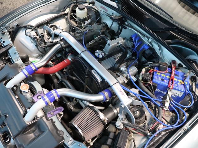 カプチーノ ベースグレード　禁煙／ＷＡＴＡＮＡＢＥ１４ＡＷ／前置きＩＣ／オイルクーラー／タイベル交換済み／スズキスポーツマフラー／ＭＯＮＳＴＥＲ車高調／フルバケ／ＢＬＩＴＺブースト計／ＮＡＲＤＩステアリング／カスタムパーツ（55枚目）