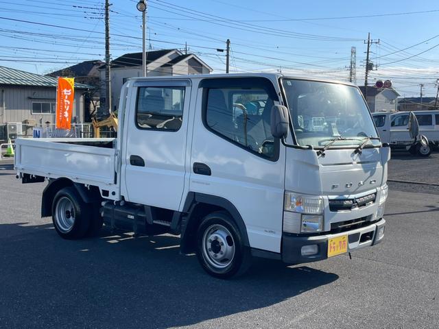 キャンター Ｗキャブロング全低床　１．５ｔ　全低床　Ｗキャブ　６速セミＡＴ　ナビＴＶ　ＥＴＣ　バックカメラ　キーレス　ドライブレコーダー前方　坂道発進補助　衝突軽減システム　車線逸脱　横滑り防止　リアヒーター（3枚目）