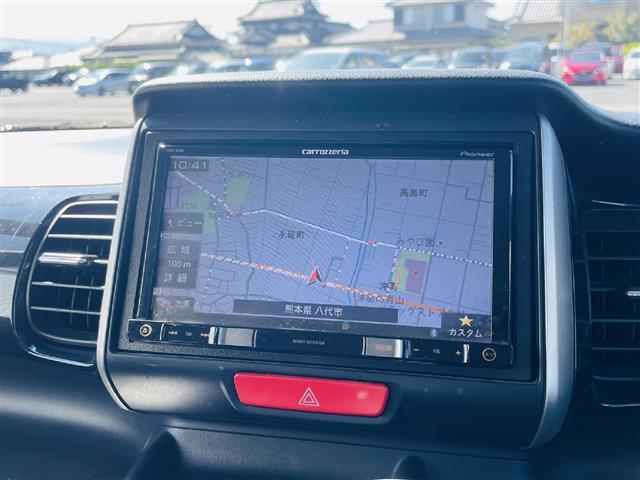 Ｎ－ＢＯＸカスタム Ｇ・Ｌパッケージ　社外ナビバックカメラアイドリングストップ横滑り防止機能ステアリングリモコン電動格納ミラーウィンカーミラーオートライトフォグランプＨＩＤライト社外ＥＴＣ前方ドライブレコーダードアバイザー社外フロアマット（3枚目）