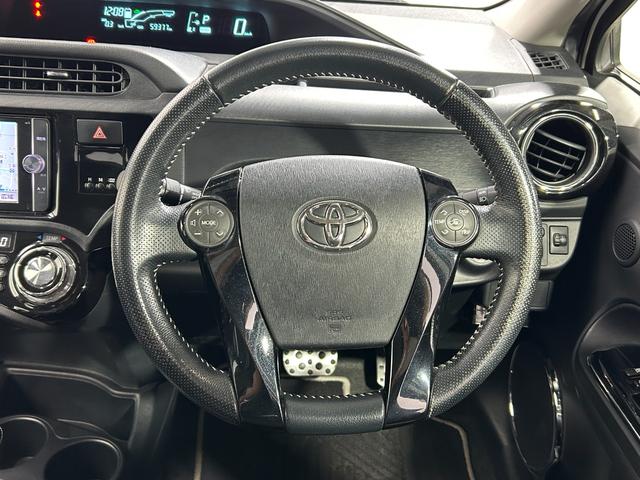 アクア Ｇ　Ｇ’ｓ　社外ナビ　フルセグＴＶ／ＣＤ／ＤＶＤ／Ｂｌｕｅｔｏｏｔｈ接続　バックカメラ　ハーフレザーシート　プッシュスタート　スマートキー　オートライト　フォグランプ　　ＥＴＣ　前後ドライブレコーダー（13枚目）