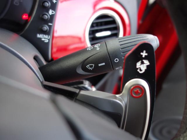 アバルト595 ツーリズモ 右ハンドル オートマMTモード付き ターボ パドルシフト 黒革シート HID 社外アンドロイドナビ ETC クリアランスソナー オートエアコン 純正17インチアルミ 禁煙車(18枚目)