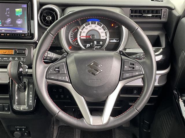 スペーシアカスタム ハイブリッドＸＳターボ　全方位カメラ／ヘッドアップディスプレイ／パドルシフト／リアサーキュレーター／純正８インチメモリナビ／両側パワスラ／シートヒーター／前後ドラレコ／追従クルコン／レーンキープ／ハーフレザーシート／ＥＴＣ（12枚目）