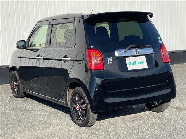 N-ONE スタンダード・ローダウンL カーオーディオ/USB/ビルトインETC/HIDヘッドライト/プラズマクラスター搭載エアコン/社外14インチアルミホイール/アイドリングストップ/ウィンカーミラー/横滑り防止装置/取説/保証書/禁煙車(40枚目)