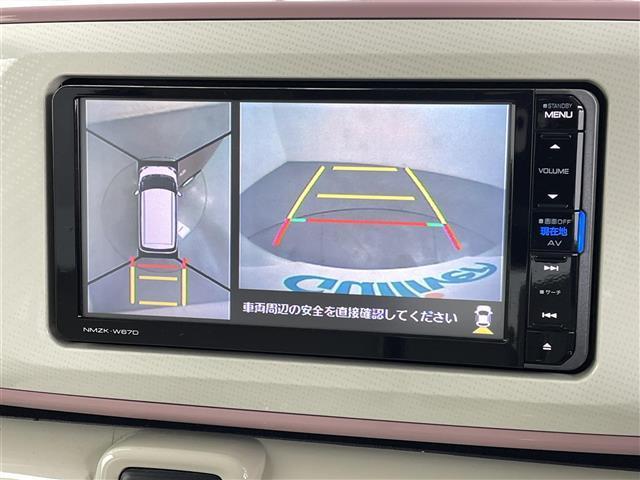 ムーヴキャンバス Ｘリミテッドメイクアップ　ＳＡＩＩ　純正ナビ（ＣＤ・ＤＶＤ・フルセグ・ＢＴ）全周囲カメラ　社外前方ドライブレコーダー　ＥＴＣ　両側パワースライドドア　後ろのみクリアランスソナー　スマートアシストＩＩＩ（衝突軽減ブレーキ・レーンキープアシ（6枚目）