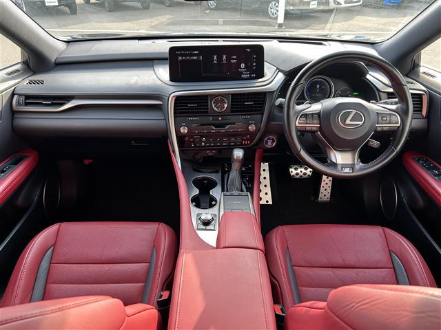 RX RX450h Fスポーツ 純正ナビ 全方位 革温冷席 AC100V HUD ACC ドラレコ ETC 衝突軽減 横滑り防止 コーナーセンサー レーンキープ パワーバックドア ステアリングヒーター オートライト BSM 純正AW(42枚目)