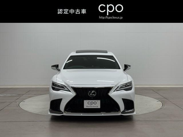 LS LS500 Fスポーツ エアロ サンル-フ LEDヘッド エアコン ETC車載器 記録簿 スマキー 本革シート AUX Pシート 横滑り防止装置 盗難防止システム TVナビ メモリーナビ アルミホイール バックカメラ(2枚目)