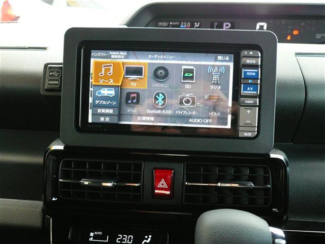 タント カスタムX 純正ナビ/両側電動ドア/ハーフレザーシート/フルセグTV/Bluetooth/DVD再生/HDMI/ipod/バックカメラ/ETC/スマートアシスト/衝突軽減ブレーキ/レーンキープアシスト(4枚目)