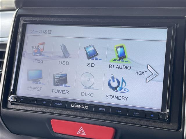 N-BOXカスタム G・Lパッケージ ◇社外メモリーナビゲーション・フルセグTV/CD/DVD/SD/Bluetooth◇バックカメラ◇ビルトインETC◇横滑り防止装置◇片側パワースライドドア◇後席サンシェード◇ISOFIX(6枚目)