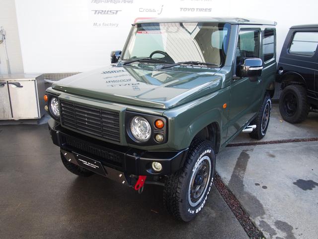 ジムニー XC 4AT リフトアップ DAMDグリル 前後ハイブリバンパー サイド出しマフラー WORKアルミ ジオランダーAT4タイヤ(2枚目)