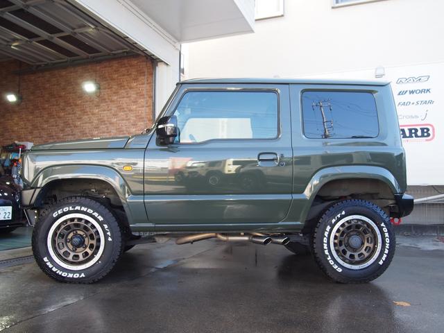 ジムニー XC 4AT リフトアップ DAMDグリル 前後ハイブリバンパー サイド出しマフラー WORKアルミ ジオランダーAT4タイヤ(3枚目)