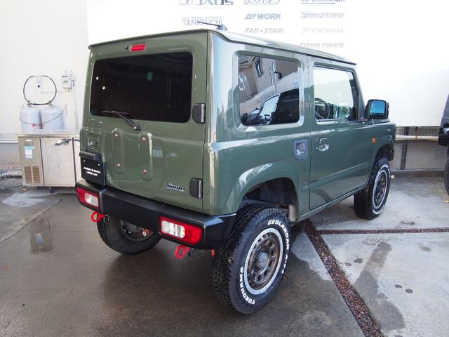 ジムニー XC 4AT リフトアップ DAMDグリル 前後ハイブリバンパー サイド出しマフラー WORKアルミ ジオランダーAT4タイヤ(6枚目)