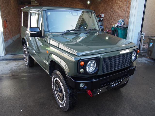 ジムニー XC 4AT リフトアップ DAMDグリル 前後ハイブリバンパー サイド出しマフラー WORKアルミ ジオランダーAT4タイヤ(8枚目)