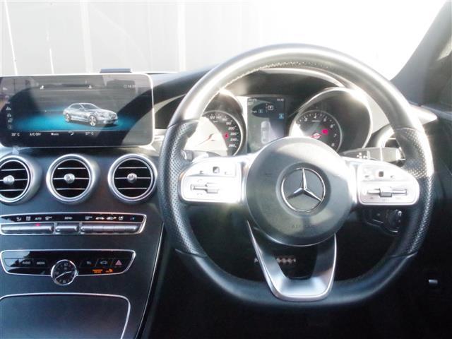 Cクラス C200 4マチックアバンギャルド AMGライン アクティブブレーキアシストレーンチェンジアシストブラインドスポットアテンションアシスト純正HDDナビフルセグTVバックカメラDSRC黒革シートパワーシートシートヒーターエアサスマルチビームLED(3枚目)