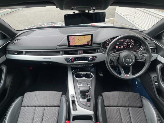 A4 2.0TFSIクワトロスポーツ Sライン マトリクスLED 黒半革 carplay ACC 360カメラ アシスタンスP ラグジュアリーP Sアシスト 前後Cセンサー 前席シートH 純正MMIナビ フルセグ 社外デジタルインナーM(4枚目)