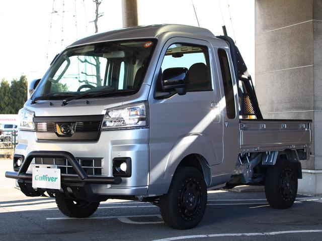 ハイゼットトラック ジャンボエクストラ 衝突軽減 リフトアップ 猪狩バンパーガード 荷台ロールバー MLJホイール ヨコハマジオランダーX-AT スマートキー アイドリングストップ 純正LEDヘッドライト LEDフォグランプ(2枚目)