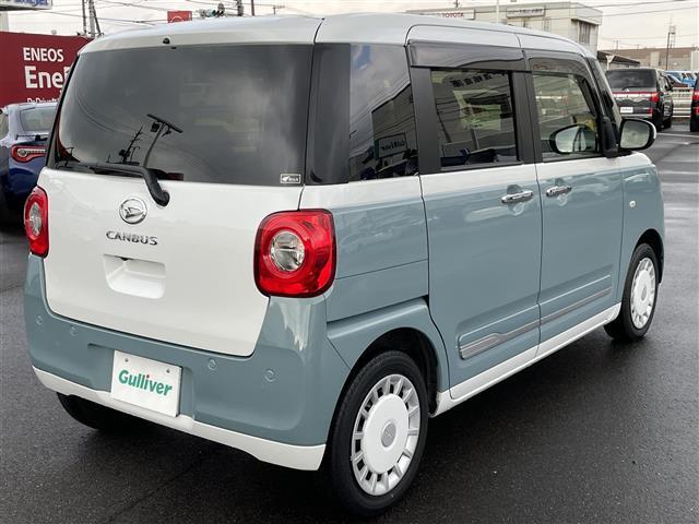 ムーヴキャンバス ストライプスＧ　両側パワスラ　レーダークルーズコントロール　衝突軽減　コーナーセンサー　アイドリングストップ　電子パーキング　オートマチックハイビーム　シートヒーター　プッシュスタート　純正フロアマット（39枚目）