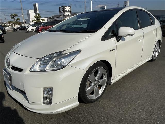 プリウス G TOMSエアロ サンルーフ 純正ナビ バックカメラ ETC クルーズコントロール オートライト プッシュスタート スマートキー レーダー探知機 純正フロアマット 17インチ純正AW(35枚目)