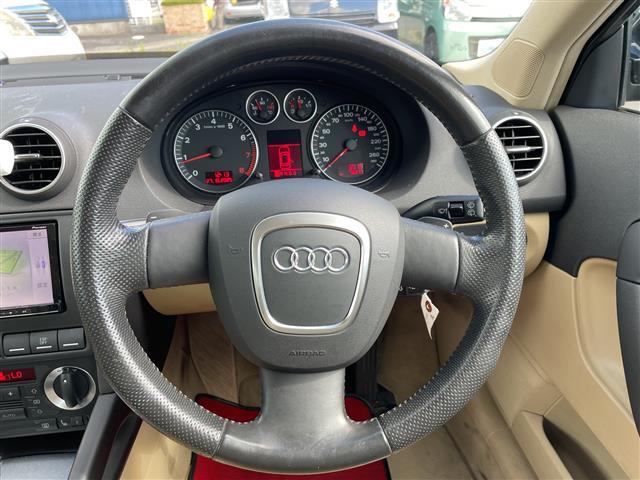 A3 スポーツバック2.0TFSI 社外ナビ Bluetooth ETC DVD CD ワンセグTV 本革シート ドラレコ前後 パワーシート パドルシフト キセノンヘッドライト オートライト フォグランプ 純正アルミホイール(12枚目)