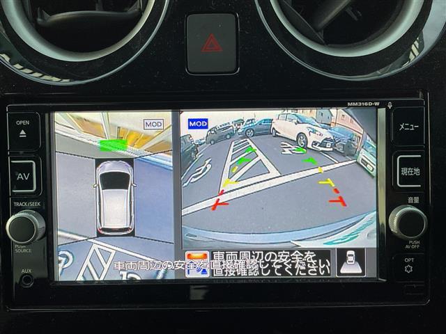 ノート e-パワー X 純正SDナビ フルセグTV 全方位カメラ ETC 前後ドライブレコーダー 前後コーナーセンサー SUPER CAT(SCRX-R203)レーダー 純正アルミホイール 純正フロアマット スマートキー(4枚目)