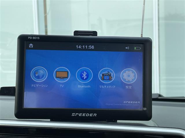 ムーヴ カスタム　ＲＳ　ＳＡＩＩ　スピーダー製ポータブルナビ　純正１５インチアルミホイール　ＬＥＤヘッドライト　フロントフォグランプ　オートライト　プッシュスタート／スマートキー　スペアキー　後方コーナーセンサー　ベンチシート（6枚目）