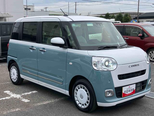 ムーヴキャンバス ストライプスＧターボ　ターボ　Ｂカメラ　全車速追従クルコン　ＬＥＤヘッドライト　オートライト　ＡＤＢ　ホッとカップホルダー　スマアシ　コーナーセンサー　シートヒーター　電動駐車ブレーキ　両側Ｐスラ　キーフリー　盗難防止警報（22枚目）