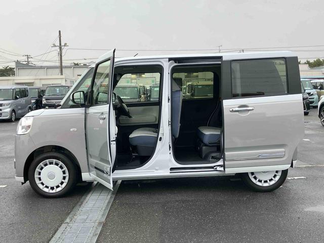 ムーヴキャンバス ストライプスG Bカメラ LEDヘッドライト オートライト オートハイビーム ホッとカップホルダー スマアシ コーナーセンサー シートヒーター 両側Pスラ オートA/C 電動駐車ブレーキ プッシュスタート キーフリー(61枚目)