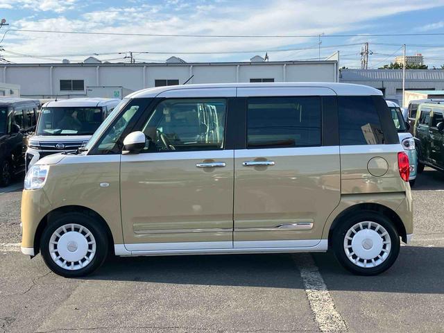 ムーヴキャンバス ストライプスGターボ ターボ LEDヘッドライト オートライト オートハイビーム ADB スマアシ コーナーセンサー シートヒーター ホッとカップホルダー 置き楽くBOX 電動駐車ブレーキ 両側Pスラ キーフリー ステリモ(34枚目)