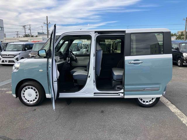 ムーヴキャンバス ストライプスG LEDヘッドライト オートライト オートハイビーム ADB Bカメラ スマアシ 前後コーナーセンサー シートヒーター ホッとカップホルダー 置き楽BOX 電動駐車ブレーキ キーフリー 盗難防止アラーム(48枚目)