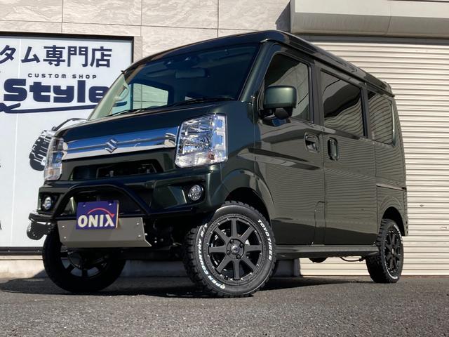 エブリイワゴン ＰＺターボ　４ＷＤ　ＡｘＳｔｙｌｅフルコンプリート　オリジナルバンパーガード　３０ｍｍリフトアップサスキット　エクストリームＪ１５インチ　オープンカントリーＲ／Ｔ　オリジナルマフラー　直残対策用カメラ＆モニター（3枚目）