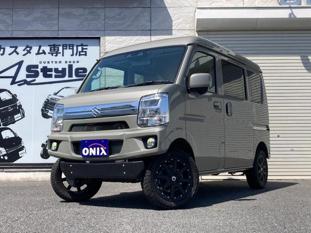 エブリイ ジョインターボ　４ＷＤ　ＣＶＴ　ＡｘＳｔｙｌｅフルコンプリート　３０ｍｍリフトアップ　エクストリームＪ１５インチアルミ　ジオランダーＸ－ＡＴ　フォグランプ　ちょい上げ　リフトアップ（3枚目）