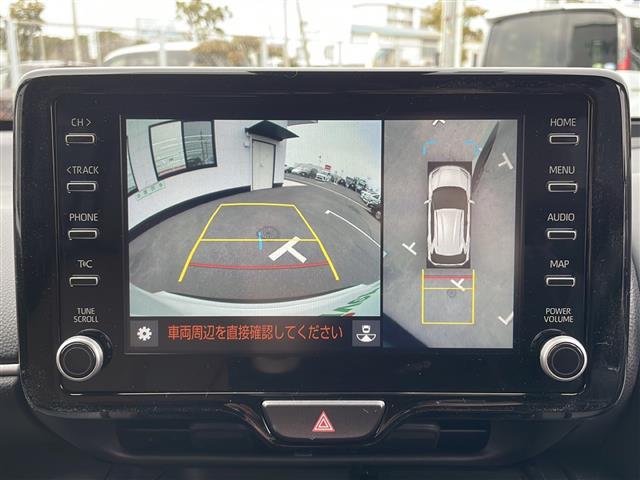 ヤリスクロス ハイブリッドＺ　アドベンチャー　禁煙車　純正ナビ　トヨタセーフティセンス　トヨタチームメイト　全方位カメラ　ブラインドスポットモニタ　ＥＴＣ　ハンズフリーパワーバックドア　ステアリングヒーター　オートエアコン　ＡＣ１００Ｖコンセント（4枚目）
